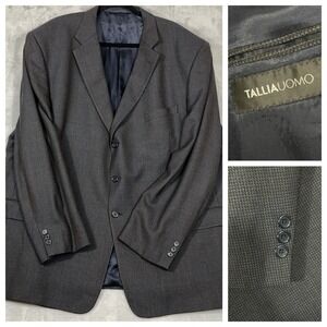 Tallia Uomo Gray Blue Wool Three Button Blazer Sport Coat Men's‎ 54L USA